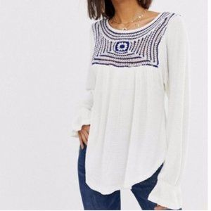Free People I Soulmate Thermal Knit Blouse Size S